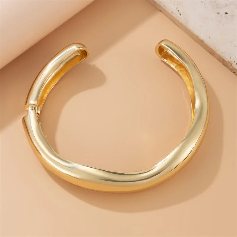 Collana Choker in Oro Classico Liscia e Curva - Emma e Gemma
