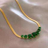 Collana Dichiarativa Vintage in Oro e Pietra Verde - Emma e Gemma