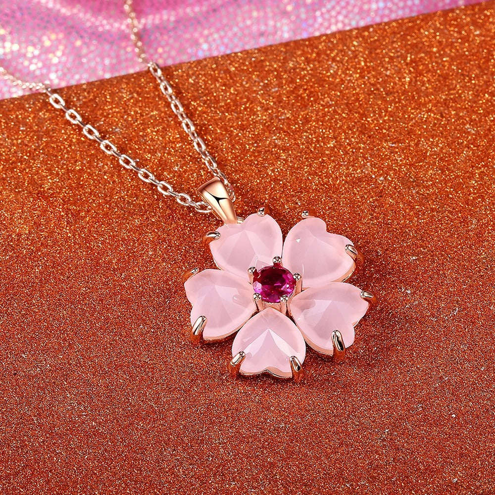 Collana con Pendente a Fiore Rosa Oro - Emma e Gemma