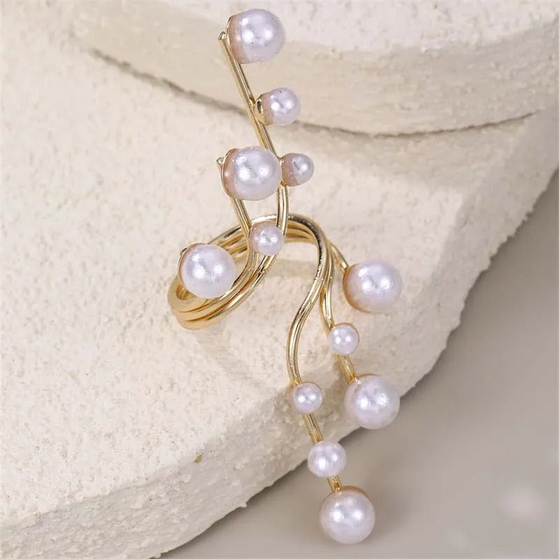 Anello Aperto in Oro Vintage e Perle - Emma e Gemma