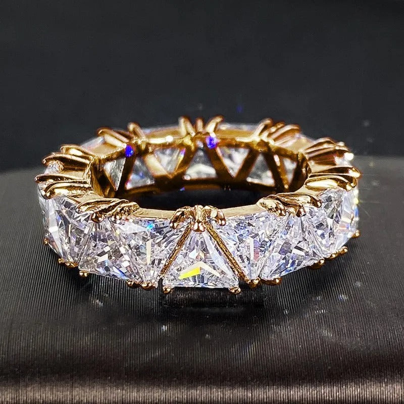 Anello Eternità Triangolare in Oro Vintage - Emma e Gemma