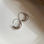 Orecchini Vintage in Argento con Design a Mezza Luna Curvato - Emma e Gemma