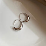 Orecchini Vintage in Argento con Design a Mezza Luna Curvato - Emma e Gemma