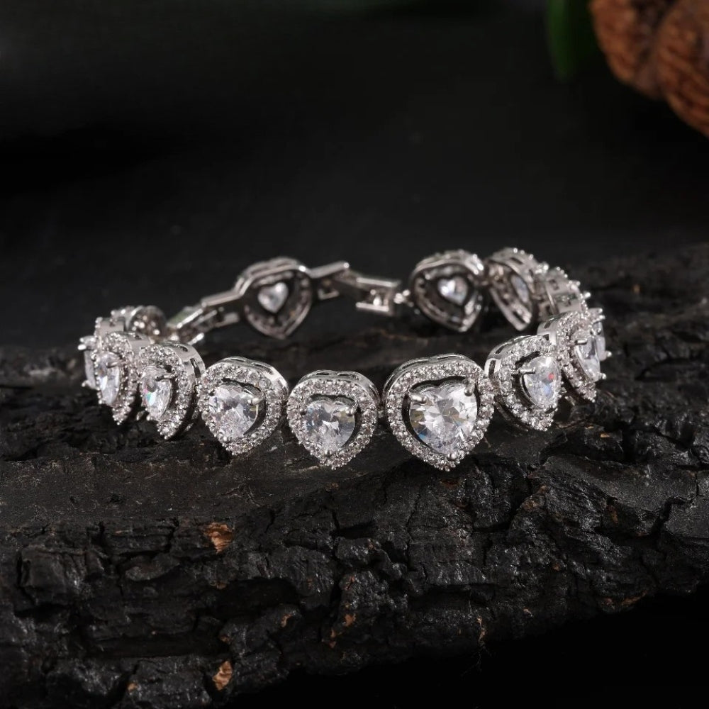 Bracciale Charm a Cuore Scintillante Argento - Emma e Gemma