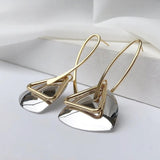 Pendente Triangolare Oro Retro in Argento & Orecchini con Gancio Curvo