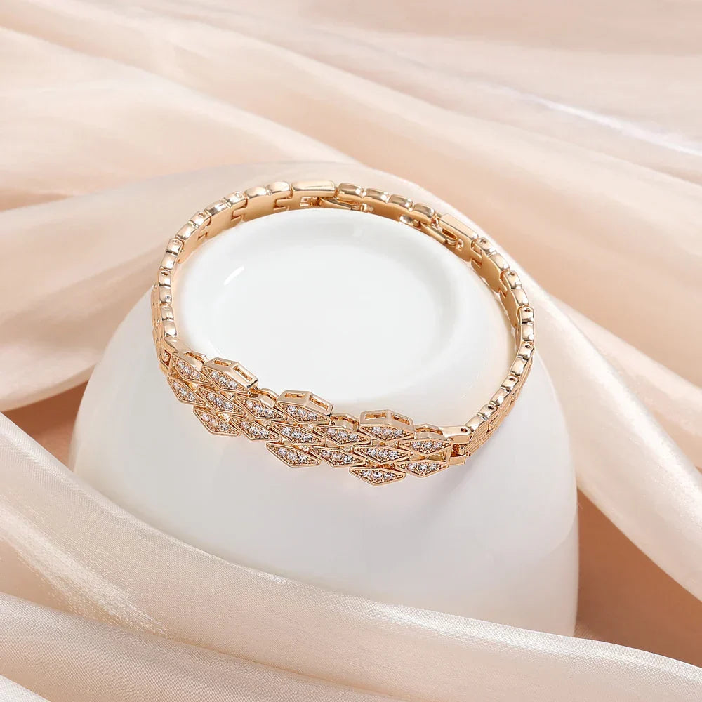 Bracciale Vintage in Oro Rosa con Cristalli - Emma e Gemma