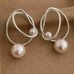 Orecchini Pendenti in Perla con Filo d'Argento Vintage - Emma e Gemma