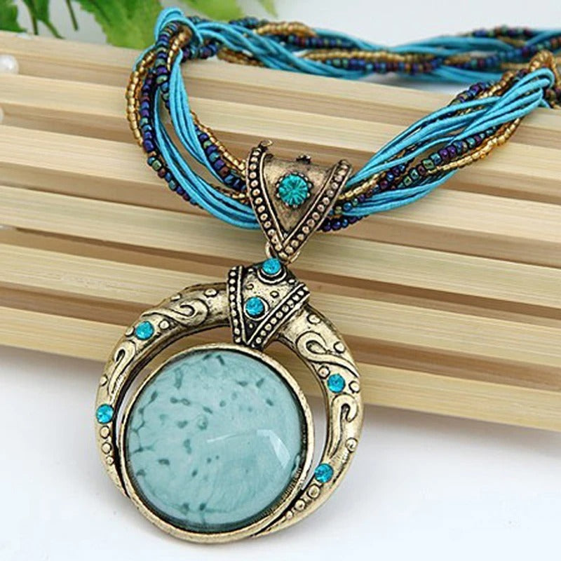 Collana Bohemien in Pietra Blu Vintage - Kaja i Maja