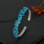 Bracciale Regolabile in Argento Vintage con Cristallo Blu - Emma e Gemma