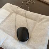 Collana in Argento Classico con Pietra Nera - Emma e Gemma