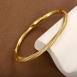 Bracciale Doppio Rigo in Cristallo Oro Elegante - Emma e Gemma