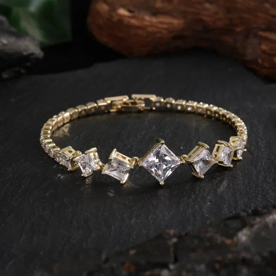 Bracciale Vintage Oro Geometrico Brillante - Emma e Gemma
