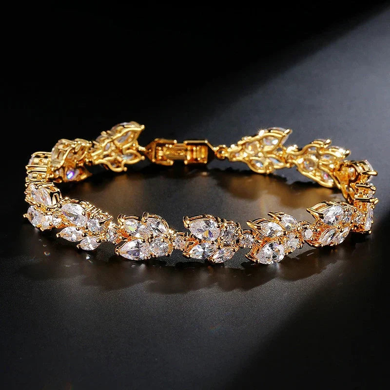 Bracciale Vintage in Cristallo con Foglia d'Oro - Emma e Gemma