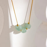 Collana Vintage in Oro con Pietra Verde Chiaro - Emma e Gemma