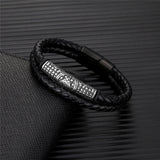 Bracciale in Pelle Intrecciata con Charm Tribale in Argento - Emma e Gemma