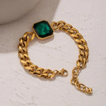 Bracciale a Catena Vintage Oro Verde con Pietra - Emma e Gemma