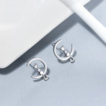 Orecchini a perno in argento sterling con Luna e Gatto - Emma e Gemma
