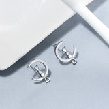Orecchini a perno in argento sterling con Luna e Gatto - Emma e Gemma