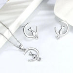 Orecchini a perno in argento sterling con Luna e Gatto, immagine 4 - Emma e Gemma