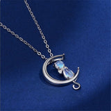 Collana a Mezza Luna con Pietra di Luna e Gatto, immagine 4 - Emma e Gemma