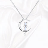Collana a Mezza Luna con Pietra di Luna e Gatto, immagine 3 - Emma e Gemma