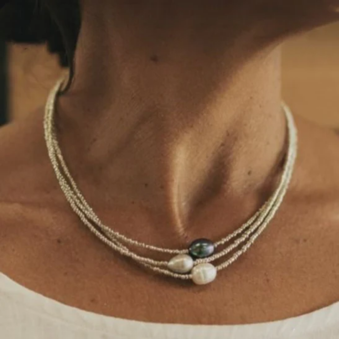 Collana di Perle d'Acqua Dolce Vintage | Gioielli Sostenibili Ispirati all'Oceano - Kaja i Maja