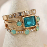 Set di Anelli in Cristallo Blu Vintage, immagine 2 - Emma e Gemma