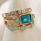 Set di Anelli in Cristallo Blu Vintage, immagine 2 - Emma e Gemma
