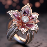 Anello di Cristallo di Loto Rosa Esotico - Emma e Gemma