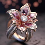 Anello di Cristallo di Loto Rosa Esotico - Emma e Gemma