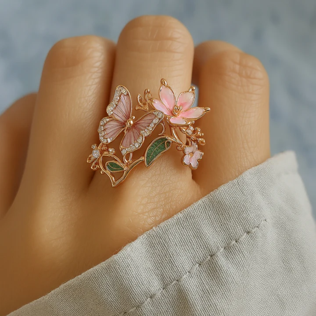 Anello in Zirconia Farfalla Naturale, immagine 5 - Emma e Gemma