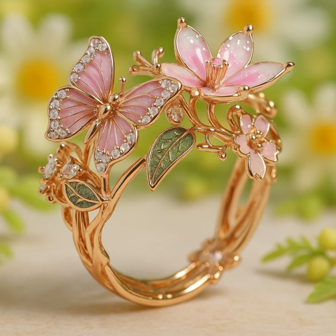 Anello in Zirconia Farfalla Naturale, immagine 4 - Emma e Gemma