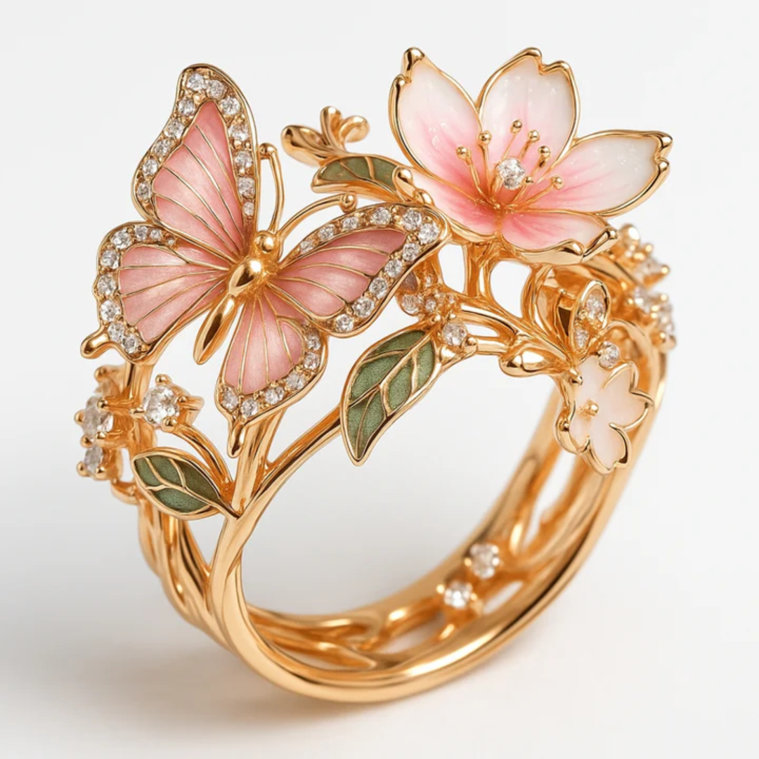 Anello in Zirconia Farfalla Naturale, immagine 2 - Emma e Gemma