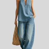 Simona - Completo due pezzi in denim vintage - outfit completo | Emma e Gemma