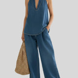 Simona - Completo due pezzi in denim vintage - da vicino | Emma e Gemma
