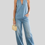 Simona - Completo due pezzi in denim vintage - vista frontale | Emma e Gemma
