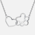Collana in Argento Sterling con Stampa di Zampa – Pendente a Cuore in Cristallo, immagine 2 - Emma e Gemma