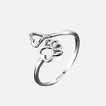 Anello Regolabile con Zampa e Cuore – Acciaio Inossidabile, immagine 2 - Emma e Gemma