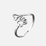 Anello Regolabile con Zampa e Cuore – Acciaio Inossidabile, immagine 2 - Emma e Gemma