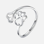 Anello Artigianale con Zampa e Cuore – Regolabile in Argento Sterling 925, immagine 2 - Emma e Gemma
