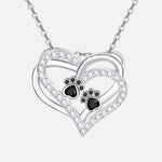 Collana a forma di cuore con impronta di zampa e zirconia, immagine 2 - Emma e Gemma