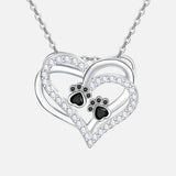 Collana a forma di cuore con impronta di zampa e zirconia, immagine 2 - Emma e Gemma