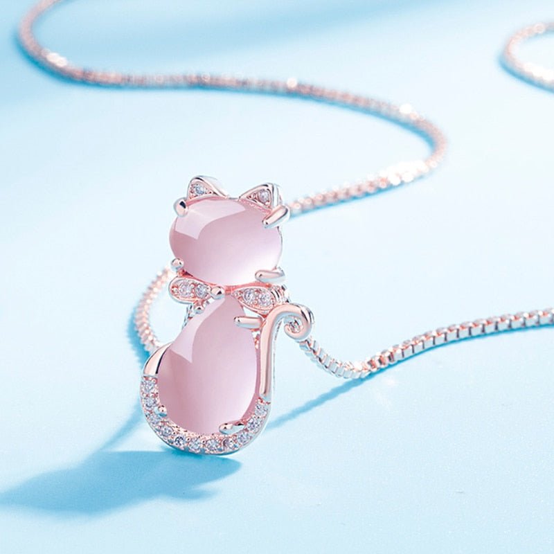 Collana con Gatto Rosa Incantevole, immagine 2 - Emma e Gemma