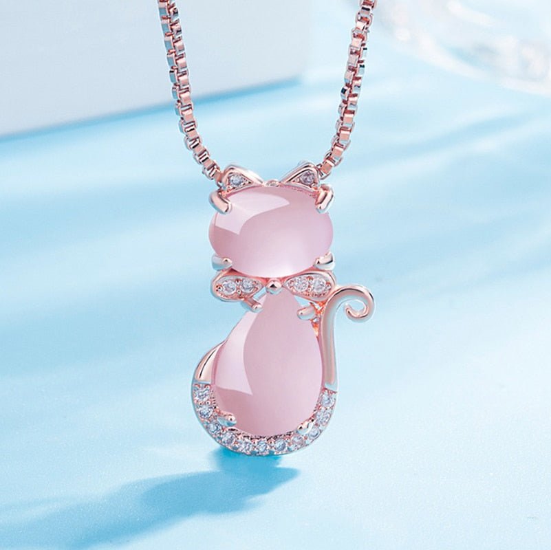 Collana con Gatto Rosa Incantevole - Emma e Gemma