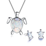Collana e Orecchini a Tema Tartaruga Marina in Opale e Argento, immagine 7 - Emma e Gemma