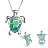 Collana e Orecchini a Tema Tartaruga Marina in Opale e Argento, immagine 4 - Emma e Gemma