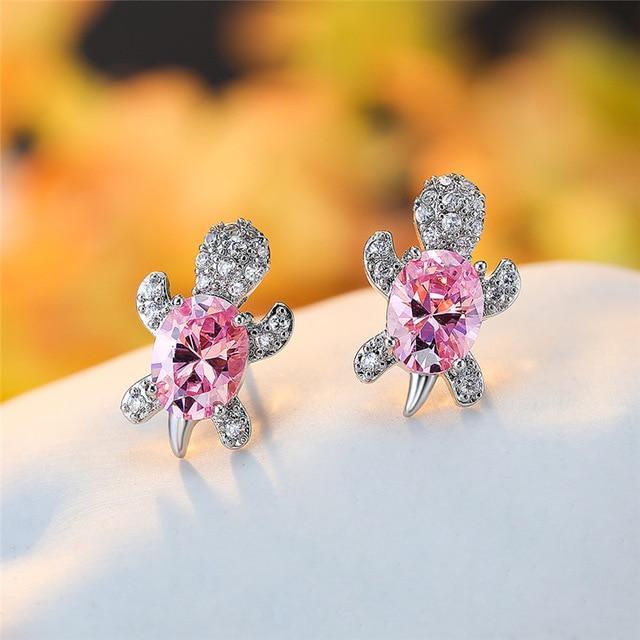 Orecchini a Forma di Tartaruga Marina in Zirconio e Argento, immagine 7 - Emma e Gemma