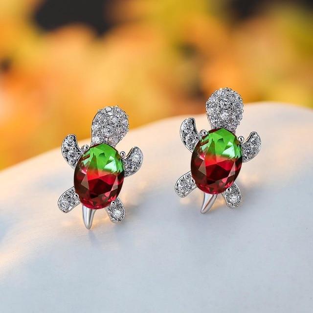 Orecchini a Forma di Tartaruga Marina in Zirconio e Argento, immagine 11 - Emma e Gemma