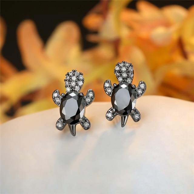Orecchini a Forma di Tartaruga Marina in Zirconio e Argento, immagine 12 - Emma e Gemma