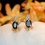 Orecchini a Forma di Tartaruga Marina in Zirconio e Argento, immagine 4 - Emma e Gemma